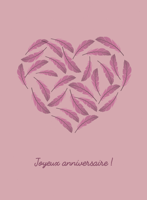 Carte anniversaire Joyeux anniversaire de plumes